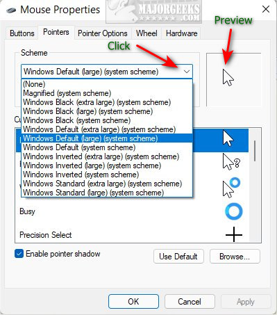 how to change mouse cursor windows 11